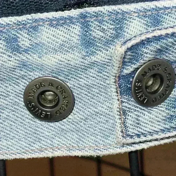 Levi’s denim trucker jacket with black overlay - Picture 4 of 6